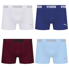 Cueca Puma Boxer Sem Costura - 4 unidades - Masculina