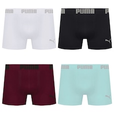 Cueca Puma Boxer Sem Costura - 4 unidades - Masculina