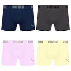 Cueca Puma Boxer Sem Costura - 4 unidades - Masculina