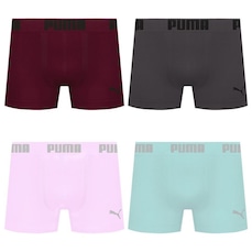 Cueca Puma Boxer Sem Costura - 4 unidades - Masculina