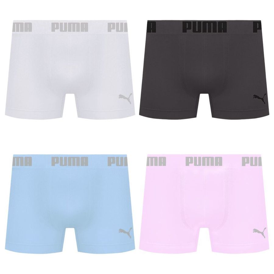 Cueca Boxer Sem Costura Puma - 4 unidades - Masculina