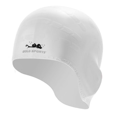 Touca De Natação Gold Sports Ergononico Ultra II Confort De Silicone - Com Cobertura das Orelhas