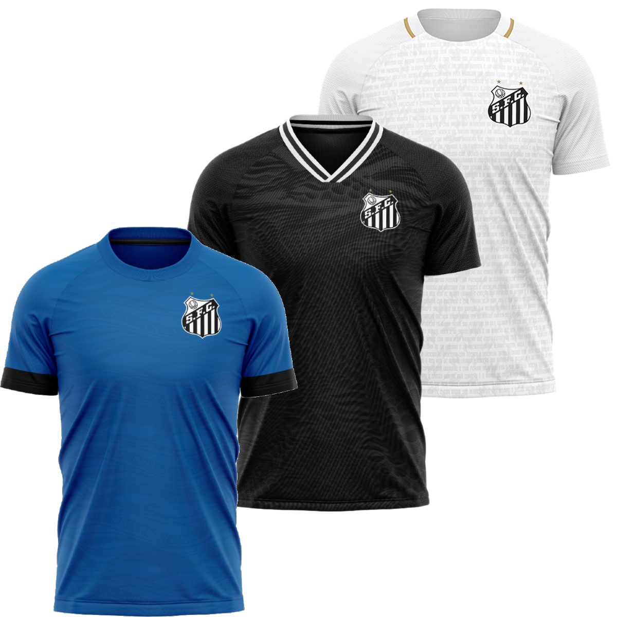 Kit 3 Camisas Santos Armadilha + Manto + Ponto Braziline - Masculino