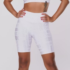 Bermuda Feminina Orbis Fitness Meia Coxa Jacquard Poliamida Cós Alto