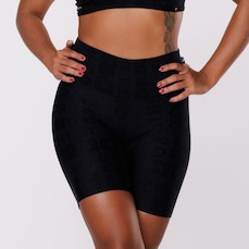 Bermuda Feminina Orbis Fitness Meia Coxa Jacquard Poliamida Cós Alto