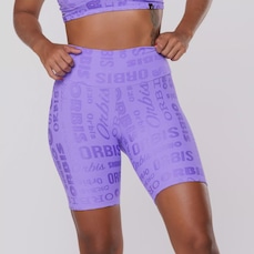 Bermuda Feminina Orbis Fitness Meia Coxa Jacquard Poliamida Cós Alto