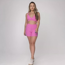 Conjunto Orbis Fitness Feminino Short e Top Bojo Textura Canelado
