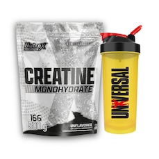 Kit Creatina Monohydrate Pura 500g - Nutrex + Coqueteleira 600ml - Universal