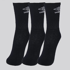 Kit Meia Umbro 3 Pares Cano Alto Adulto