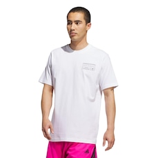 Camiseta Masculina adidas Estampada de Basquete
