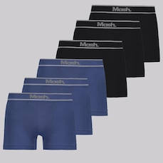Kit Cueca Boxer Masculina Mash Sem Costura - 6 Unidades