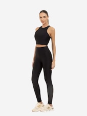 Calça Legging Manly Canelada Cós Alto Feminina