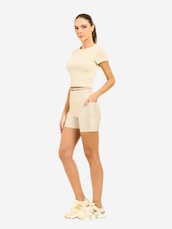 Short Manly Canelado Bolso Feminino