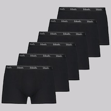 Cueca Boxer Preta Mash Cotton - 6 unidades - Adulto