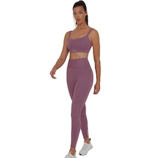 Calça Legging Alto Giro Recortes Tule Refl Feminina