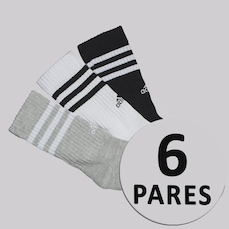 Meia Cano Alto adidas 3S - 6 Pares Unissex