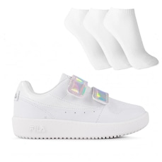 Tênis Fila Arcade Vlc Infantil + 3 Pares de Meia Cano Curto Cano Curto