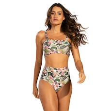 Biquíni Top Faixa Estampado Vekyo Hot Pants Roupa Para Piscina Moda Praia Feminina