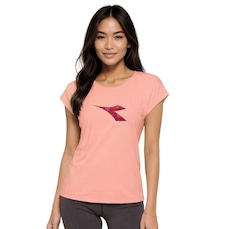 Camiseta Diadora Big Logo Camo Feminina
