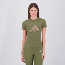 Camiseta Cropped adidas Camuflado Estampado Feminino