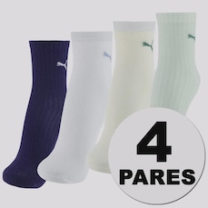 Kit 4 Pares de Meia Puma Cano Médio Feminina