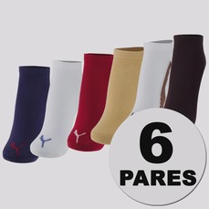 Kit 6 Pares de Meia Puma Sapatilha Sortidas