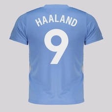 Camisa Manchester City Shield Azul 9 Haaland Infantil