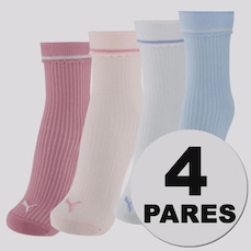 Kit 4 Pares de Meia Puma Cano Médio Feminina