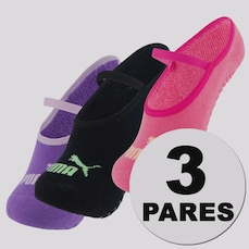 Kit 3 Pares de Meia Puma Pilates Feminina