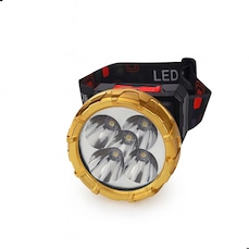 Lanterna de Cabeça DK Recarregável 5 LEDs Potente Ajuste 180° USB Bateria 600mAh