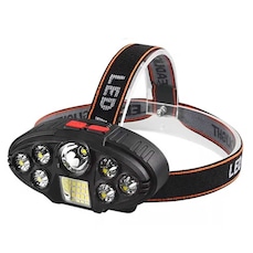 Lanterna de Cabeça Ajustável DK Profissional Trilha Barco Acampamento Pesca 8 LEDs USB