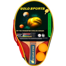 Kit Tênis de Mesa Gold Sports Training II 2 Raquetes e 2 Bolas
