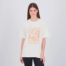 Camiseta Fila Oversized Letter Graphic Feminina