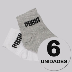 Kit 6 Pares de Meia Puma Cano Médio Infantil