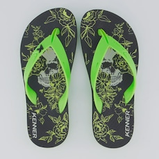 Chinelo Kenner Summer Skull Florido Feminino