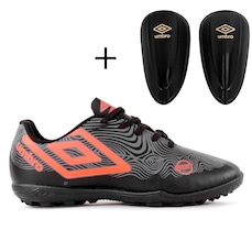 Kit Chuteira Society Infantil Umbro Orbit Jr + Caneleira