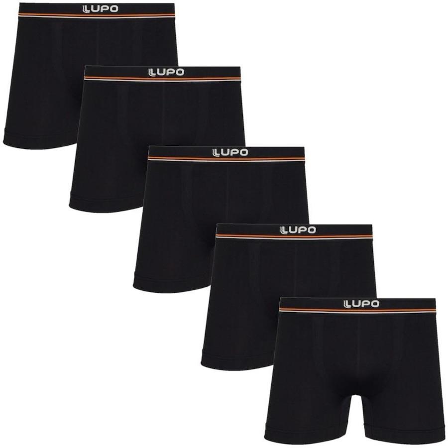 Kit Cuecas Boxer Lupo Esportiva Sem Costura 5 Unidades Adulto