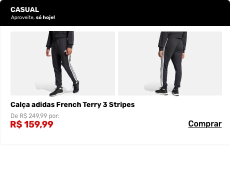 Calça adidas French Terry 3 Stripes