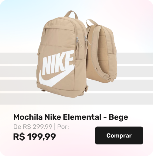 Mochila Nike Elemental - Bege