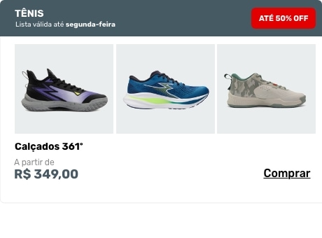 Calçados 361º com até 50%off