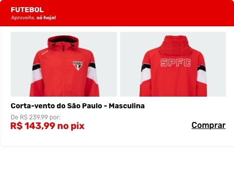Jaqueta do São Paulo Corta-Vento Masculina