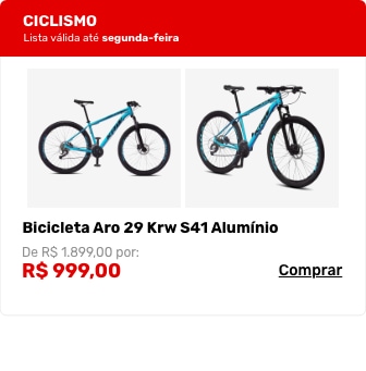 Bicicleta Aro 29 KRW S41 Alumínio - Câmbio Shimano - Freio a Disco hidráulico - 24V - Adulto