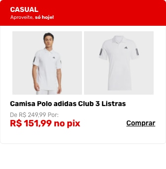 Camisa Polo adidas Club 3 Listras 