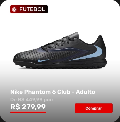 Chuteira Society Adulto Nike Phantom 6 Club