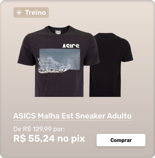 Camiseta ASICS Malha Est Sneaker Adulto - Preta
