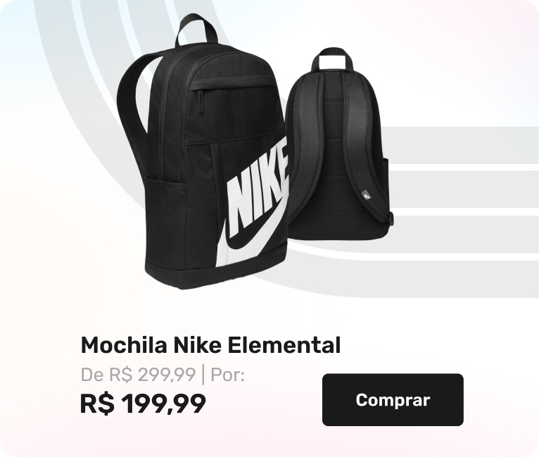 Mochila Nike Elemental Recortes Respiráveis