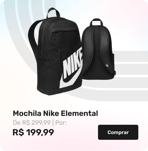 Mochila Nike Elemental Recortes Respiráveis