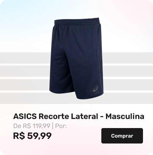 Bermuda Masculina ASICS Recorte Lateral