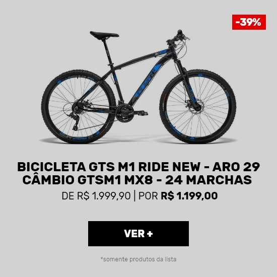 Bicicleta-GTS-M1-Ride-New---Aro-29---Freio-a-Disco---Câmbio-GTSM1-MX8---24-Marchas-e-Amortecedor