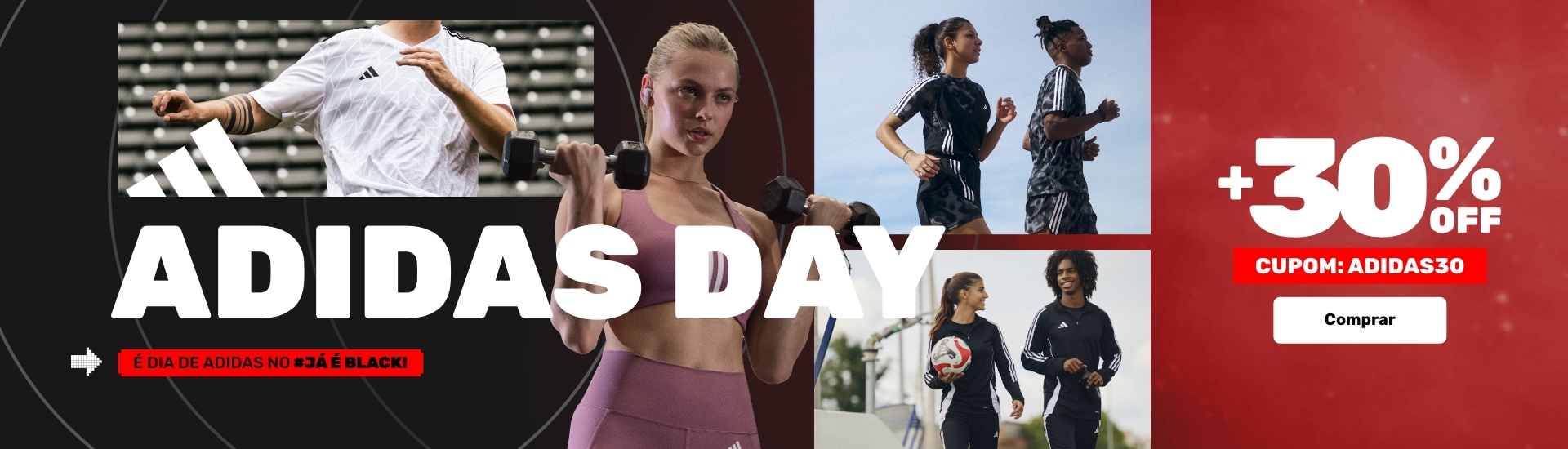 adidas Day - Produtos com +30% OFF com o cupom ADIDAS30